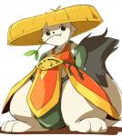 anthro clothing grin hat headgear headwear looking_at_viewer male simple_background smile solo standing white_background manmosu_marimo shiren_the_wanderer spike_chunsoft koppa_(shiren_the_wanderer) mammal mustelid musteline stoat true_musteline weasel 2015 digital_media_(artwork)