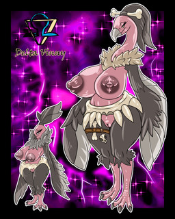 anthro anthrofied areola beak big_breasts bone breasts evolutionary_family feathered_wings feathers female female_anthro fur genitals huge_breasts nipples non-mammal_breasts non-mammal_nipples nude pink_areola pink_nipples pokemorph solo thick_thighs vulva wide_hips winged_arms wings deltavinny capcom nintendo pokemon avian bird generation_5_pokemon mandibuzz pokemon_(species) vullaby absurd_res hi_res