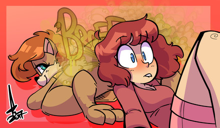 3_toes anthro aroused ass_up bedroom_eyes bite biting_lip biting_own_lip blue_eyes blush bottomless bottomwear breasts brown_body brown_fur butt_on_face cleavage clothed clothing duo face_on_butt fart fart_cloud fart_fetish farting_on_another feet female female/female fur hair human_on_anthro interspecies light_body light_skin looking_at_another looking_at_partner looking_back looking_back_at_another looking_back_at_partner lying narrowed_eyes on_back on_front orange_hair red_background seductive self_bite shorts simple_background smile toes wide_eyed oddtenn sherry_(animatedjames) tami_(animatedjames) human mammal rodent sciurid tree_squirrel 2017 digital_drawing_(artwork) digital_media_(artwork) signature