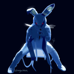 1:1 2019 5_fingers ambiguous_gender android anthro belt biped black_background blue_theme boots cape clothed clothing cool_colors digital_media_(artwork) digital_painting_(artwork) fingers footwear front_view full-length_portrait fur glowing glowing_eyes hi_res holding_microphone holding_object lagomorph leporid light lighting long_sleeves looking_at_viewer machine mammal masked_singer maysoulrose menacing microphone portrait pose rabbit rabbit_(masked_singer) red_eyes restricted_palette robot shadow signature simple_background solo spreading spread_legs stare whiskers wide_stance wiringRating: SafeScore: 2User: ImpidiDinkaDooDate: September 26, 2019