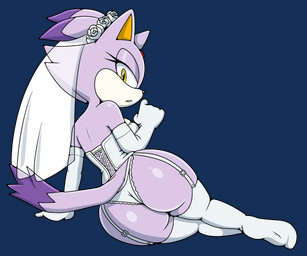 accessory anthro armwear big_butt breasts bridal_lingerie bride butt clothing elbow_gloves female flower flower_in_hair fur glistening glistening_butt gloves hair hair_accessory handwear legwear lingerie looking_back lying medium_breasts on_side panties plant purple_body purple_fur rear_view simple_background solo stockings tail thick_thighs transparent_background underwear wedding_veil wide_hips sonicguru sega sonic_the_hedgehog_(series) blaze_the_cat domestic_cat felid feline felis mammal alpha_channel digital_media_(artwork) hi_res