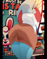 anthro ass_clapping big_butt big_ears bottomwear butt clothed clothing detailed_background dress_shirt eyelashes female fully_clothed hair half-closed_eyes huge_butt legs_together looking_at_viewer looking_back miniskirt narrowed_eyes pouting rear_view shirt short_hair skirt solo standing thick_thighs topwear twerking wide_hips himiska mammal mouse murid murine rodent 2025 2d_animation 4:5 animated loop no_sound short_playtime webm