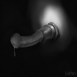 animal_genitalia animal_penis bodily_fluids equine_genitalia equine_penis erection genital_fluids genitals glory_hole male medial_ring penis precum sheath solo bigl1463 equid equine mammal 1:1 hi_res monochrome