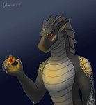 5_fingers anthro blue_eyes claws fingers grey_body grey_hair hair heterochromia male membrane_(anatomy) red_eyes scales solo aydaharart mythology aydahar dragon hybrid mythological_creature mythological_scalie reptile scalie snake absurd_res hi_res