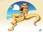 5_toes abs anthro beach biped cobra feet female female_anthro hi_res nintendo nintendo_ds nintendo_ds_family nude outside phalanx_b_deer plantigrade red_sclera reptile scales scalie seaside sees sees_game simple_background snake solo toes yellow_body yellow_scales