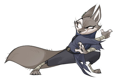 3_toes 4_fingers anthro barefoot black_nose brown_eyes claws clothing digitigrade eyelashes feet female fingers fur grey_body leg_wraps simple_background solo toe_claws toes white_background white_body white_fur wraps wrist_wraps akada dreamworks kung_fu_panda zhen_(kung_fu_panda) canid canine corsac_fox fox mammal true_fox 2024 hi_res