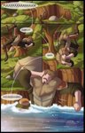 armor brown_hair clothed clothing comic dialogue digital_media_(artwork) english_text facial_hair falling forest goatee hair hand_behind_head hi_res human male mammal open_mouth plant profanity rabbit_(wolfpack67) shaded solo text tree ziggie13