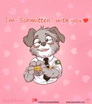 anthro holidays male solo text valentine's_day_card azurite_works team_penny naked_penny valentine's_day schmitty_the_guard_dog canid canine canis domestic_dog mammal hi_res url