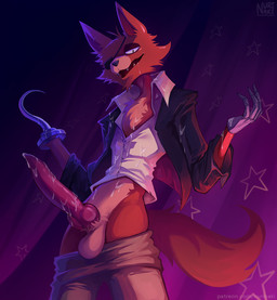 4_fingers animal_genitalia animal_penis anthro balls biped black_clothing black_eyes black_nose black_shirt black_topwear bodily_fluids bottomwear bottomwear_down brown_bottomwear brown_clothing brown_pants button_(fastener) canine_genitalia canine_penis cheek_tuft chest_tuft clothed clothed_anthro clothed_male clothing collared_shirt cum cum_on_chest cum_on_clothing cum_on_hand cum_on_own_chest cum_on_own_hand cum_on_own_penis cum_on_penis cum_on_self drooling erection eye_patch eyewear facial_tuft fangs fingers fur genital_fluids genitals hook hook_hand knot knotted_penis logo looking_at_viewer male male_anthro monotone_body monotone_fur multicolored_clothing multicolored_shirt multicolored_topwear open_clothing open_mouth open_shirt open_topwear pants pants_down partially_clothed partially_clothed_anthro partially_clothed_male penis pink_clothing pink_penis pink_shirt pink_topwear pointy_ears red_balls red_body red_fur red_inner_ear red_tail saliva shirt solo tail tapering_penis teeth text topwear tuft two_tone_clothing two_tone_shirt two_tone_topwear white_clothing white_shirt white_topwear nurinaki five_nights_at_freddy's scottgames foxy_(fnaf) canid canine fox mammal 2025 artist_logo artist_name digital_media_(artwork) digital_painting_(artwork) hi_res painting_(artwork) url