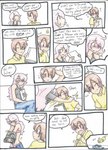 2019 book bra brown_hair clothing colored colored_pencil_(artwork) comic dialogue english_text female hair hi_res human jaki-kun_(character) male mammal panties pink_hair rainbowraven text traditional_media_(artwork) underwear undressing