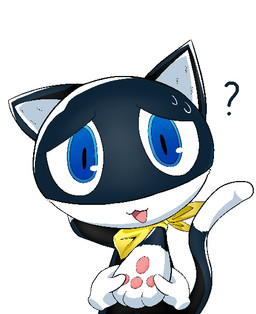 anthro black_body black_fur blue_eyes bodily_fluids chibi confusion dipstick_tail disembodied_hand duo fur hand_on_paw kerchief looking_at_viewer male markings mask open_mouth paw_grab pawpads paws question_mark simple_background solo_focus sweat sweatdrop tail tail_markings white_background white_body white_fur a_midnight_cat atlus megami_tensei persona_(series) persona_5 sega morgana_(persona) domestic_cat felid feline felis mammal tuxedo_cat