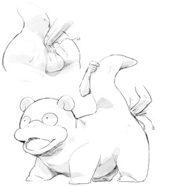 ambiguous_gender ambiguous_on_feral ambiguous_penetrating_feral anal anal_fisting anal_penetration anus balls bestiality butt disembodied_hand duo faceless_character faceless_human feral fisting genitals human_on_feral interspecies male male/ambiguous male_focus male_on_human nude penetration pokephilia sex size_difference solo_focus masshiro nintendo pokemon generation_1_pokemon human mammal pokemon_(species) slowpoke digital_drawing_(artwork) digital_media_(artwork) monochrome