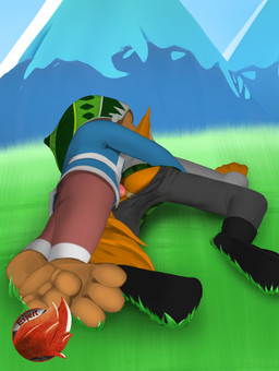 anal anal_penetration anthro arms_around_partner arms_around_torso barefoot beautiful_background bottomwear bottomwear_down clothed clothing duo feet female female_penetrated genitals grass hat headgear headwear hood long_sleeves lying lying_on_grass lying_on_ground male male/female male_penetrating male_penetrating_female mountain on_grass on_ground pants pants_down partially_clothed penetration penile penile_penetration penis penis_in_ass plant plantigrade sex skirt sleeping sweater topwear furexpert rock_dog bodi_(rock_dog) darma_(rock_dog) canid canine canis domestic_dog fox mammal mastiff molosser hi_res