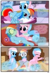 absurd_res aloe_(mlp) blue_body blue_feathers blue_fur blush comic cucumber cutie_mark dialogue earth_pony english_text equid equine feathered_wings feathers female feral food friendship_is_magic fruit fur group hair hasbro hi_res horse inside lotus_(mlp) mammal massage mud_mask multicolored_hair my_little_pony mythological_creature mythological_equine mythology pegasus plant pony pyruvate rainbow_dash_(mlp) rainbow_hair sauna spa tail text vegetable wings