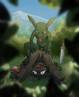 4_toes anal anal_penetration anthro balls black_body black_fur blue_eyes bodily_fluids butt duo ear_piercing erection facial_piercing feet flaccid forced foreskin fur genitals green_body green_penis green_skin humanoid_genitalia humanoid_penis male male/male melee_weapon navel nubbed_penis nude outside pain paws penetration penis piercing rape red_eyes sex shota small_balls small_penis sword tears toes tongue unretracted_foreskin weapon young young_anthro young_humanoid young_male dakkawoof dakka canid canine canis goblin humanoid mammal wolf 2021 hi_res story story_in_description