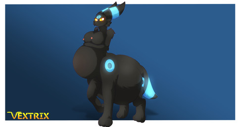 belly big_belly female huge_belly hyper hyper_belly hyper_pregnancy pregnant pregnant_female pregnant_taur solo taur_double_pregnancy taur_lower_pregnancy taur_upper_pregnancy vextrix nintendo pokemon eeveelution generation_2_pokemon pokemon_(species) shiny_pokemon taur umbreon hi_res