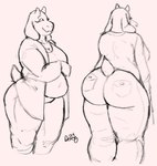 anthro big_butt bottomwear butt clothing denim denim_bottomwear denim_clothing eyelashes female floppy_ears fully_clothed_anthro fully_clothed_female fur furgonomics hand_on_own_belly horn huge_butt huge_thighs jeans long_ears lop_ears mature_anthro mature_female pants scut_tail shirt short_horn short_tail simple_background slightly_chubby slightly_chubby_anthro slightly_chubby_female small_horn smooth_horn solo standing tail tank_top thick_thighs three-quarter_view topwear white_background white_body white_fur white_horn mcdoogiy undertale_(series) toriel boss_monster_(undertale) bovid caprine mammal 2024 black_and_white digital_drawing_(artwork) digital_media_(artwork) hi_res monochrome portrait signature sketch three-quarter_portrait
