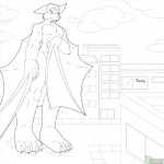 anthro big_ears body_size_growth cloud macro male nude outdoor_nudity outside size_transformation sky solo transformation sammysapphire luther_(luther-bat) bat mammal 1:1 sequence