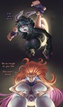 anus big_breasts big_butt blush bodily_fluids breasts butt butt_grab curvy_figure duo female female/female genitals hair hand_on_butt huge_butt humanoid_pointy_ears long_hair narrowed_eyes nipple_outline orange_hair pointy_ears portal presenting presenting_anus presenting_hindquarters presenting_pussy profanity pussy saliva saliva_on_tongue saliva_string spread_butt spreading text thick_thighs through_wall voluptuous voluptuous_female oiddra league_of_legends riot_games tencent vex_(lol) zoe_(lol) celestial_being human humanoid mammal yordle english_text hi_res