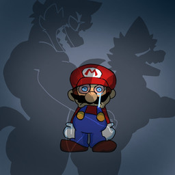 anal anal_penetration anthro biceps blue_eyes bodily_fluids butt clothed clothed_human clothed_male clothing crying duo from_behind_position fully_clothed fully_clothed_human fully_clothed_male hat headgear headwear male male/male male_penetrated male_penetrating male_penetrating_male muscular muscular_anthro muscular_male penetration sex shadow sharp_teeth standing tail tears teeth traumatized voyeur cr4zydonuts1 furry_parents_fighting mario_bros nintendo star_fox the_super_mario_galaxy_movie fox_mccloud mario wolf_o'donnell canid canine canis fox human mammal wolf 1:1 colored digital_drawing_(artwork) digital_media_(artwork) hi_res meme