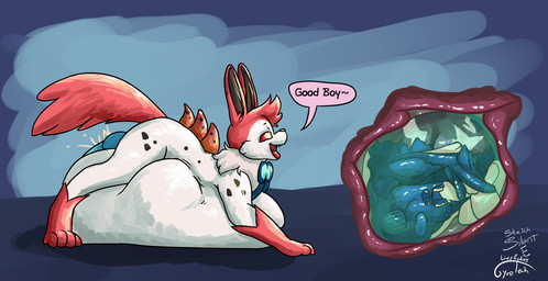 accessory blue_eyes bodily_fluids death digestion dreadlocks feral feral_pred feral_prey good_boy gore grey_body hair_accessory hair_tie hooves internal male male_pred male_prey mane organs pink_body ribbons_(anatomy) same_size_vore stomach stomach_acid stripes vore white_body gyrotech silent_e nintendo pokemon fan_character ruzestrika eeveelution equid equine generation_5_pokemon generation_6_pokemon hybrid_pokemon mammal pokemon_(species) sylveon volcarona zebstrika hi_res