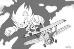 aircraft airplane anthro biped biplane clothing cloud duo fist flying footwear frown fur gloves handwear male open_mouth open_smile outside plantigrade shoes sky smile solo_focus vehicle ballad-of-gilgalad classic_sonic_(universe) sega sonic_the_hedgehog_(series) classic_sonic classic_tails miles_prower sonic_the_hedgehog super_sonic canid canine eulipotyphlan fox hedgehog mammal 2019 digital_media_(artwork) greyscale hi_res monochrome