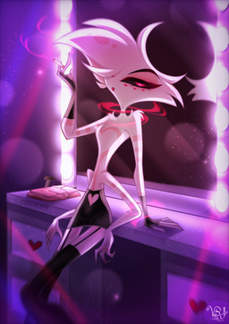 accessory biped black_sclera boots bottomwear cigarette clothing female female_humanoid fluffy fluffy_chest footwear garter heart_symbol leaning leaning_backward leaning_on_table leg_garter legwear looking_at_viewer mirror multi_arm multi_limb pink_lighting pupils red_pupils shirt_off shoes skirt smoking smoking_cigarette solo thigh_boots thigh_gap thigh_highs vanity_mirror fishymarble15 hazbin_hotel hellaverse angel_dust animal_humanoid arachnid arachnid_humanoid arthropod arthropod_humanoid humanoid spider_humanoid absurd_res hi_res male_(lore)