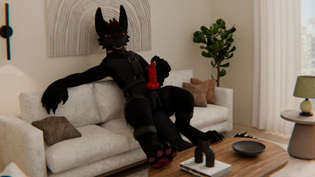 animal_genitalia animal_penis anthro canine_genitalia canine_penis fur furniture genital_piercing genitals knot looking_at_viewer male penis penis_piercing piercing prince_albert_piercing sofa solo biohazardouswolf blender_cycles mythology bio_(biohazardouswolf) dragon furred_dragon furred_scalie moonfang mythological_creature mythological_scalie scalie 16:9 absurd_res hi_res widescreen