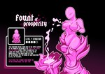 bodily_fluids breast_squeeze breasts featureless_crotch featureless_face female fountain gameplay_mechanics lactating medium_breasts milk pink_body projectile_lactation sculpture simple_background solo squeezing statue text rem_phase animate_inanimate humanoid living_statue 2024 english_text hi_res story