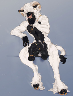 accessory animal_genitalia animal_penis anthro ball_tuft balls big_balls big_penis black_balls black_body black_penis bridge_piercing cock_ring dipstick_tail ear_piercing ear_ring equine_genitalia equine_penis facial_piercing frenum_ladder frenum_piercing front_view fur furgonomics furry-specific_piercing genital_piercing genitals grey_background hair hair_over_eyes half-erect horn huge_penis jewelry ladder_piercing licking licking_lips licking_own_lips lip_piercing lip_ring male male_anthro markings navel navel_piercing nipple_piercing nipples nose_piercing nude obscured_eyes open_mouth penis penis_accessory penis_jewelry penis_piercing pentagram_necklace piercing pink_tongue ring_piercing sheath sheath_piercing sheath_ring short_hair simple_background sitting solo surface_piercing tail tail_markings tongue tongue_out tuft white_body white_fur white_hair white_horn scarlanya bovid caprine mammal sheep absurd_res hi_res