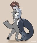 anthro duo female fur hair hug male male/female tail whiskers rindeadsong alpha_(alphawolfio) rain_(sealmode) canid canine canis harbor_seal mammal marine pinniped seal wolf digital_media_(artwork) hi_res