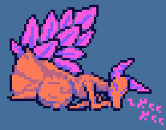 ambiguous_gender big_tail feral giggling leaf_(anatomy) lying on_side plant pregnant pregnant_ambiguous pregnant_feral smile smiling_at_viewer smirk smirking_at_viewer solo tail wooden_body miner_mate_coffee deltarune undertale_(series) canid canine darkner elemental_creature flora_fauna fox mammal netskie digital_media_(artwork) low_res pixel_(artwork)
