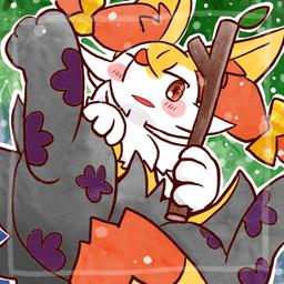 ambiguous_anthro ambiguous_gender anthro biped blush blush_stickers convenient_censorship digitigrade dipstick_tail dutch_angle holding_object holding_stick leaf looking_at_viewer lying markings on_back open_mouth outline simple_background snout solo stick sticker tail tail_markings annyui0611 nintendo pokemon braixen canid generation_6_pokemon mammal pokemon_(species) 1:1 2023 digital_drawing_(artwork) digital_media_(artwork) hi_res japanese_description translated_description