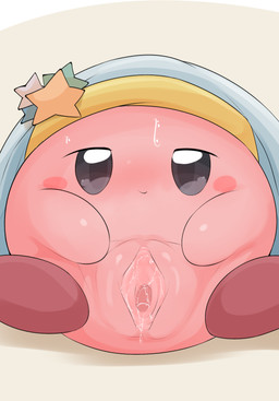 black_eyes black_sclera bodily_fluids butt chibi closed_smile clothing female genital_fluids genitals glistening glistening_body glistening_eyes glistening_genitalia glistening_skin glistening_vulva grey_clothing grey_hat grey_headwear hat headgear headwear inviting male monotone_body monotone_skin mouth_closed narrowed_eyes nervous nervous_smile nervous_sweat nightcap nude pink_body pink_cheeks pink_skin pink_vulva presenting presenting_vulva simple_background sitting smile solo spread_legs spread_vulva spreading star sweat sweatdrop sweaty_face vaginal_fluids vulva white_background type kirby_(series) nintendo kirby waddling_head 2026 absurd_res colored digital_drawing_(artwork) digital_media_(artwork) hi_res shaded