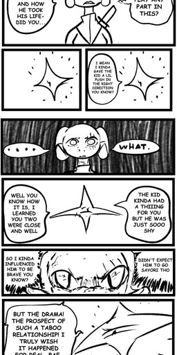 anthro clothed clothing dialogue duo female melee_weapon profanity speech_bubble sword text weapon brradett lernie_(brradett) love_goddess_(brradett) scalie absurd_res comic english_text hi_res long_image monochrome sketch tall_image