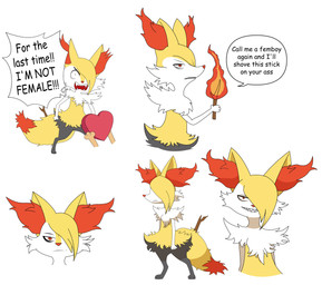 alternative_fashion anthro bangs emo fangs femboy fire fur hair inner_ear_fluff male male_anthro messy messy_hair multicolored_body multicolored_fur nude paws solo teeth text torch tuft efradraws nintendo pokemon brian_(efradraws) braixen canid canine generation_6_pokemon mammal pokemon_(species) absurd_res digital_media_(artwork) english_text hi_res