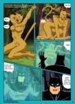 absurd_res anthro batman batman_(series) big_breasts breasts catwoman chest_tuft comic dc_comics dialogue domestic_cat duo english_text felid feline felis female fur hi_res human licking locofuria mammal nipples open_mouth selina_kyle_(character) text tongue tongue_out transformation tuft url yawn yellow_eyes