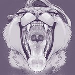 anthro bodily_fluids cheek_tuft detailed_mouth drooling facial_tuft fangs female gaping_mouth imminent_vore mouth_shot neck_tuft open_mouth pupils saliva saliva_on_tongue slit_pupils solo teeth tongue tongue_out tuft undercut uvula blizzieart blizzie_(blizzieart) felid mammal pantherine snow_leopard digital_drawing_(artwork) digital_media_(artwork) headshot_portrait hi_res portrait