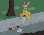 anthro bodily_fluids clothed clothing coat diaper genital_fluids male open_mouth outside padding raincoat raining solo topwear unclean_diaper urine used_diaper waterlogged_diaper wearing_diaper wet wet_diaper wetting white_diaper yellow_raincoat ritzcat it_(stephen_king) nintendo pokemon stephen_king_(copyright) pennywise_the_dancing_clown generation_3_pokemon pokemon_(species) spinda absurd_res hi_res