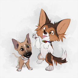 big_ears black_markings black_nose brown_body brown_eyes brown_fur brown_markings brown_nose collar collar_only duo female feral fur grey_collar looking_at_another markings multicolored_collar nude on_one_leg open_mouth open_smile pink_tongue simple_background smile standing tail tail_motion tailwag tongue tongue_out white_body white_fur white_markings azzai border_collie bull_terrier canid canine canis collie domestic_dog herding_dog hunting_dog mammal pastoral_dog sheepdog terrier 1:1 colored colored_sketch digital_drawing_(artwork) digital_media_(artwork) flat_colors sketch