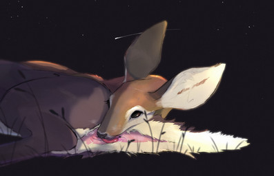 anatomically_correct anatomically_correct_genitalia anatomically_correct_vulva anus bodily_fluids brown_body brown_eyes brown_fur butt female feral fur genitals penis pink_anus pink_penis raised_tail red_tongue saliva solo tail tongue vulva white_body white_fur barn-owl_(artist) deer mammal hi_res