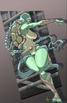 anthro clothing female footwear legwear mask socks solo toeless_footwear toeless_socks unknown_artist teenage_mutant_ninja_turtles the_next_mutation venus_de_milo_(tmnt) reptile scalie turtle