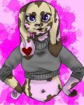 anthro birthmark clothed clothing female fully_clothed hands_on_hips looking_at_viewer markings piercing smile solo standing headless_hound_art christy_the_lop lagomorph mammal 2019