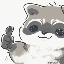 black_eyes black_nose bodily_fluids chibi dot_eyes feral fur gesture grey_body grey_fur hand_gesture pawpads simple_background simple_eyes solo tears thumbs_up white_body yencatx mammal procyonid raccoon 1:1 2022 digital_drawing_(artwork) digital_media_(artwork) monochrome signature