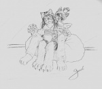 arm_warmers barepaw canine cat cat_hat chelsea_chamberlain cuddling dog eyewear feline female glasses greyscale hair karelian_bear long_hair monochrome morro neckplace rubber_duck sha tongue usb wings
Rating: Safe
Score: 0
User: FuzzyWuff
Date: August 01, 2010