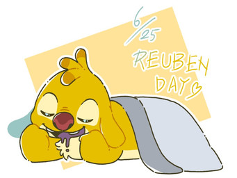ambiguous_gender antennae_(anatomy) anthro bedding biped blanket bodily_fluids buckteeth chest_tuft dipstick_antennae drooling eyes_closed fur multicolored_antennae open_mouth open_smile purple_tongue red_nose saliva simple_background sleeping smile solo teeth text tongue tuft yellow_body yellow_fur joltik_0425 disney lilo_and_stitch reuben_(lilo_and_stitch) alien experiment_(lilo_and_stitch) 2025 4:3 digital_drawing_(artwork) digital_media_(artwork) english_text unavailable_at_source male_(lore)