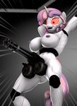 anthro anthrofied areola breasts cutie_mark erection gatling_gun gun gun_penis gynomorph hair horn intersex jojo_pose machine machine_gun minigun multicolored_hair nipples pink_hair purple_hair question_mark ranged_weapon red_eyes solo two_tone_hair weapon white_body frostydream friendship_is_magic hasbro my_little_pony mythology sweetie_belle_(mlp) sweetie_bot_(mlp) equid equine mammal mythological_creature mythological_equine robot unicorn 3d_(artwork) absurd_res digital_media_(artwork) hi_res