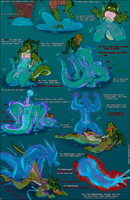 all_fours anal anal_knotting anal_penetration anthro attribute_theft balls blush bodily_fluids body_size_growth bound cum cum_in_goo cum_inside dissolving_clothing doggystyle doppleganger drooling encasement evolution flaccid forced from_behind_position gameplay_mechanics genital_fluids genitals goo_transformation horn internal internal_anal kneeling knot knotted_penis knotting level_drain lying membrane_(anatomy) membranous_wings moan nude on_back orgasm penetration penis raised_tail restrained saliva sex shaking simple_background size_theft size_transformation slime slime_penis slime_sex spread_legs spreading status_effect surprise_attack tail tapering_penis text transformation translucent trembling wings asbel_lhant conditional_dnp mythology dragon goo_creature lizard mythological_creature mythological_scalie reptile scalie 2026 absurd_res english_text hi_res