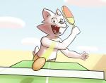 anthro male solo sport table_tennis table_tennis_paddle rodricoro rhythm_heaven goldie canid canine canis domestic_dog mammal hi_res