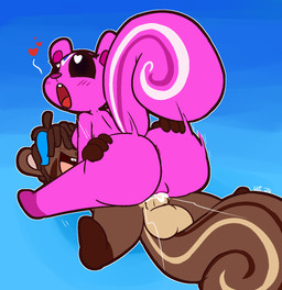anthro anthro_on_anthro anthro_penetrated anthro_penetrating anthro_penetrating_anthro anus balls big_balls big_butt big_penis black_sclera blue_background blue_body blue_fur blue_hair blue_highlights blue_markings bodily_fluids bouncing_butt breasts brown_body brown_fur brown_hair butt butt_grab cum cum_from_vagina cum_in_vagina cum_inside cum_on_penis cum_splatter duo ejaculation erection female female_penetrated fluffy fluffy_tail freckles fur genital_fluids genitals gradient_background hair hair_over_eyes hand_on_butt heart_eyes heart_symbol highlights_(coloring) huge_butt intraspecies looking_pleasured male male/female male_penetrating male_penetrating_female markings medium_breasts obscured_eyes open_mouth orgasm penetration penis pink_body pink_fur pink_inner_ear pink_nose sex simple_background smile spread_legs spreading straddling tail tan_balls tan_penis vaginal vaginal_penetration vulva white_body white_eyes white_fur white_markings ultilix animal_crossing nintendo peanut_(animal_crossing) puff_(softestpuffss) mammal rodent sciurid 2020
